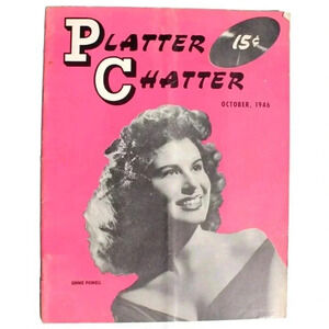 Vintage October 1946 Platter Chatter Record Magazine - Ginnie Powell